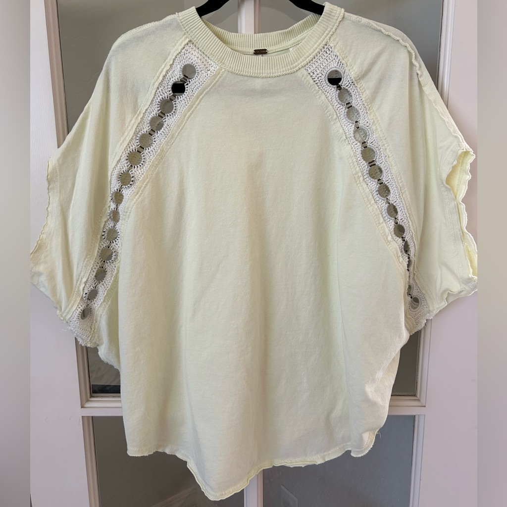 Free People Rough Around The Edges Tee Top In Lime Spritz